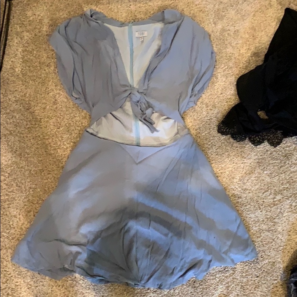 Open front-tie dress